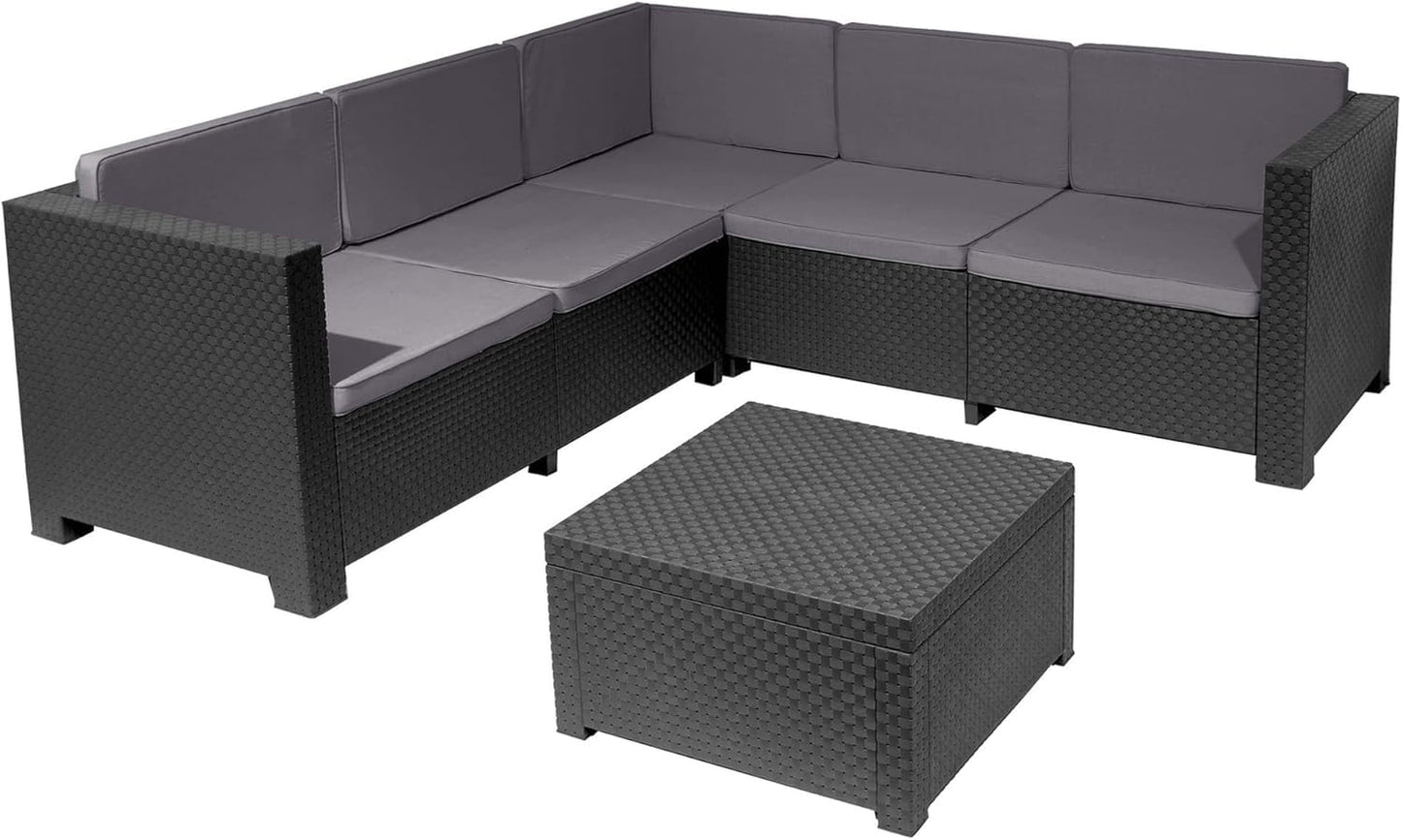 Shaf Oasis Set Exterior 5 Plazas, Materiales Reciclados, Color Grafito
