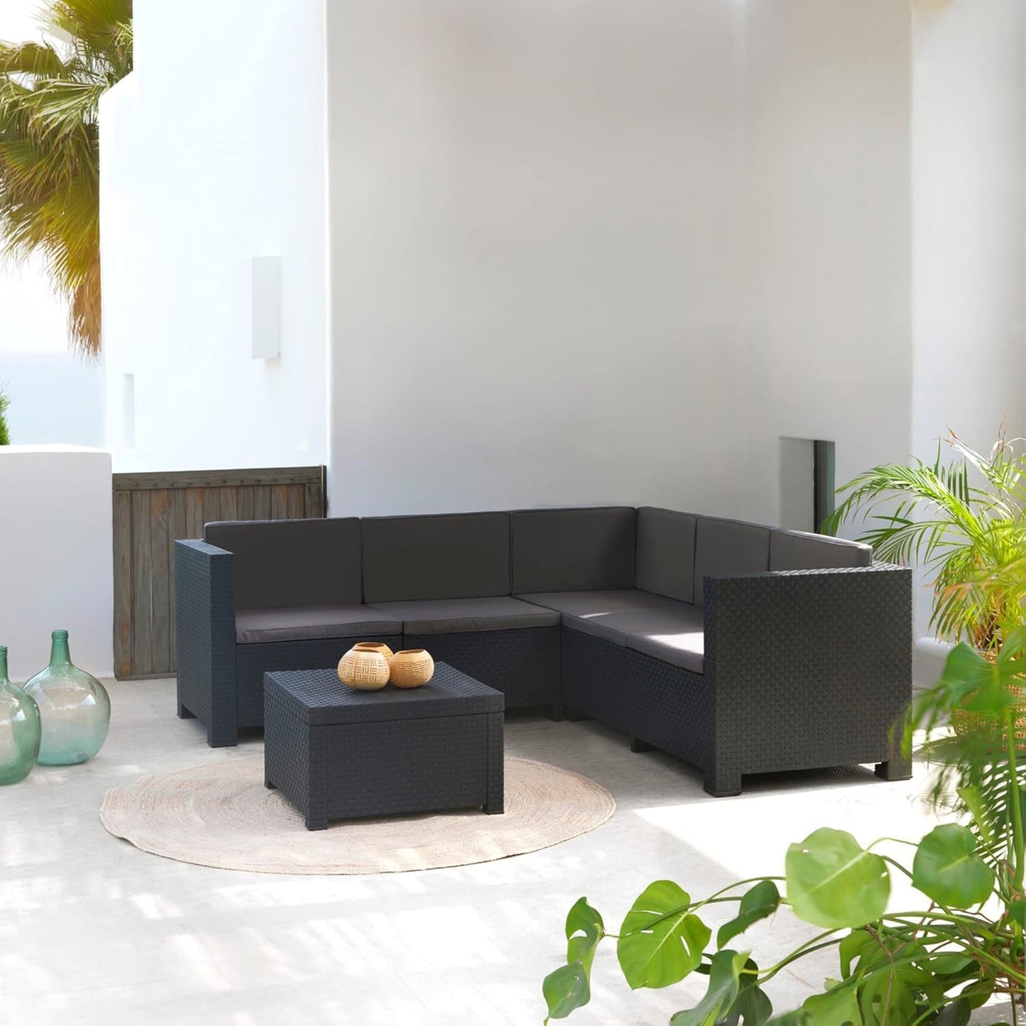 Shaf Oasis Set Exterior 5 Plazas, Materiales Reciclados, Color Grafito