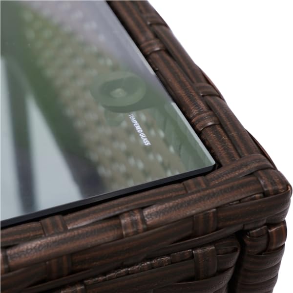 Yaheetech Set Jardín Exterior: Sillas Ratán PE + Mesa + Cojines, Balcón