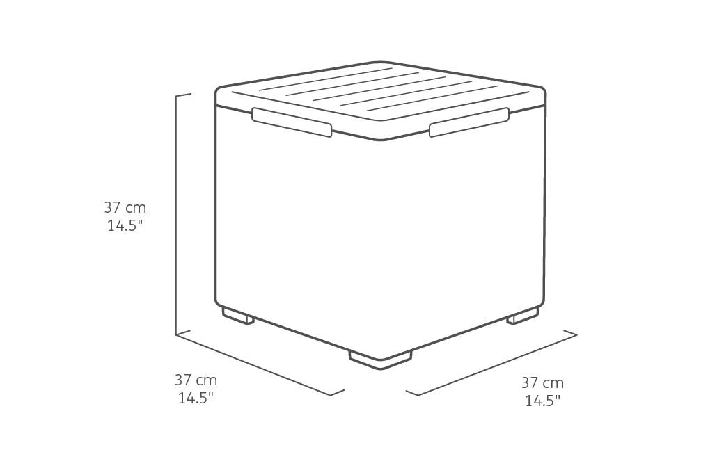 Keter Nora Set Jardín 4 Plazas con Cojines + Mesa Almacenaje 35L, Grafito