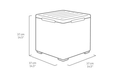 Keter Nora Set Jardín 4 Plazas con Cojines + Mesa Almacenaje 35L, Grafito