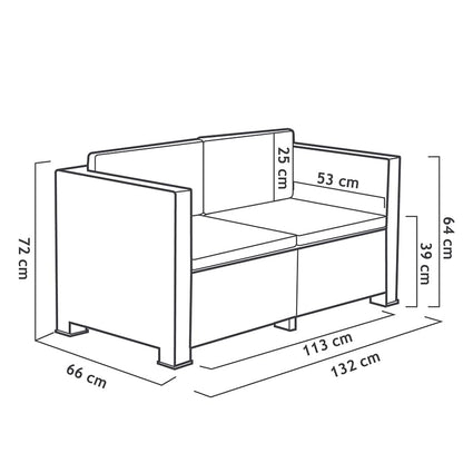 SP Berner Set Diva Tropea Grafito: Sofá 3P + 2 Sillones + Mesa, Reciclado