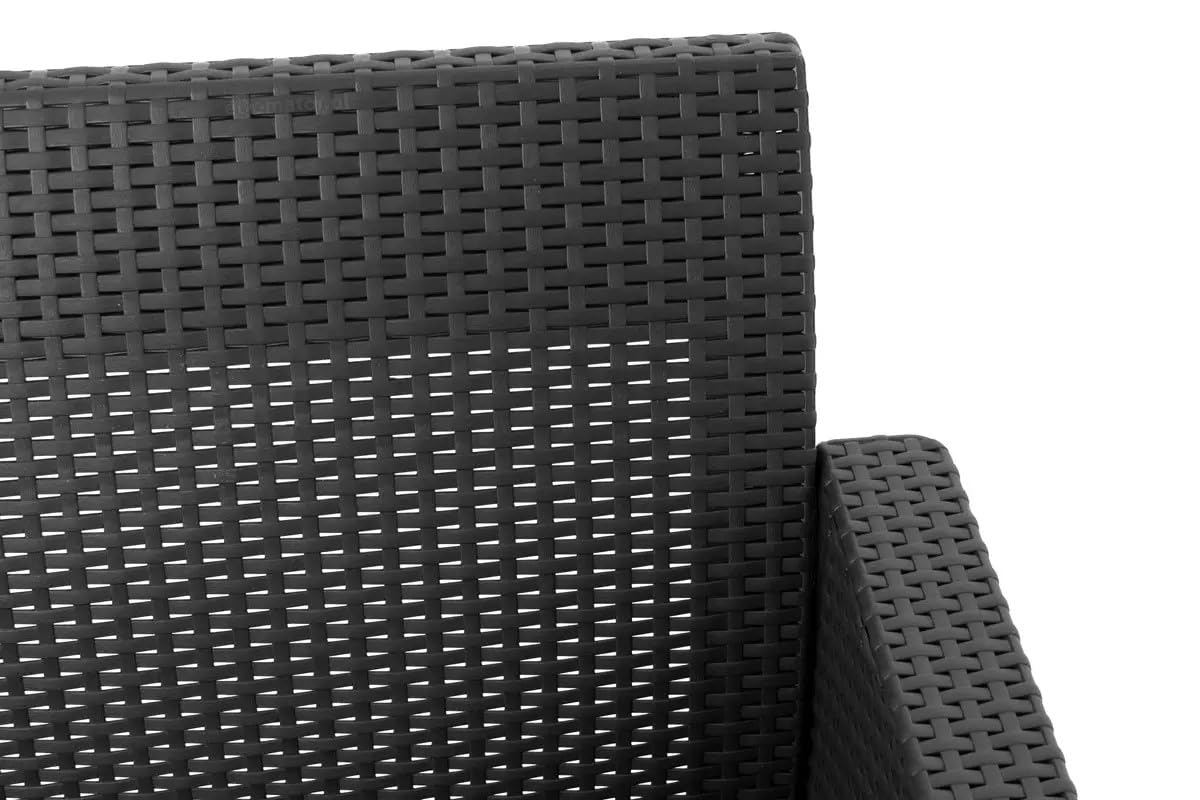 KETER Set Jardín Sanremo: 2 Sillones + Sofá 3 Plazas + Mesa Aux, Resina Ratán