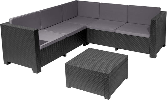 Shaf Oasis Set Exterior 5 Plazas, Materiales Reciclados, Color Grafito