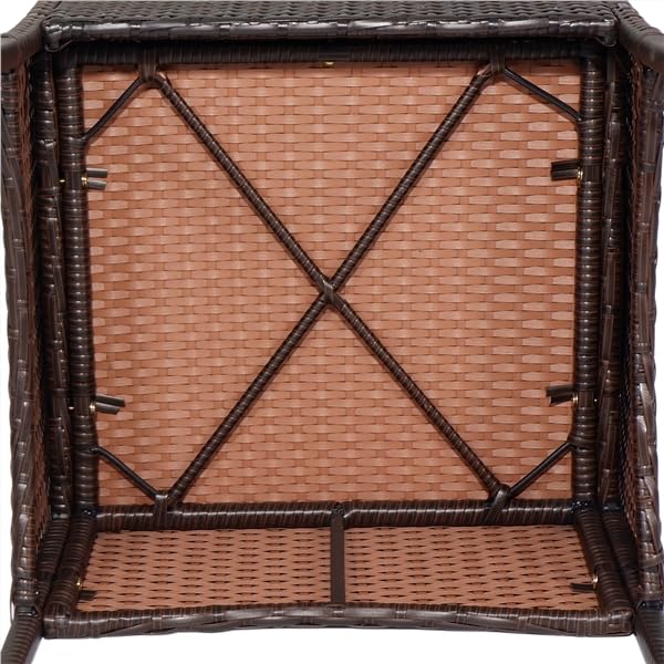 Yaheetech Set Jardín Exterior: Sillas Ratán PE + Mesa + Cojines, Balcón