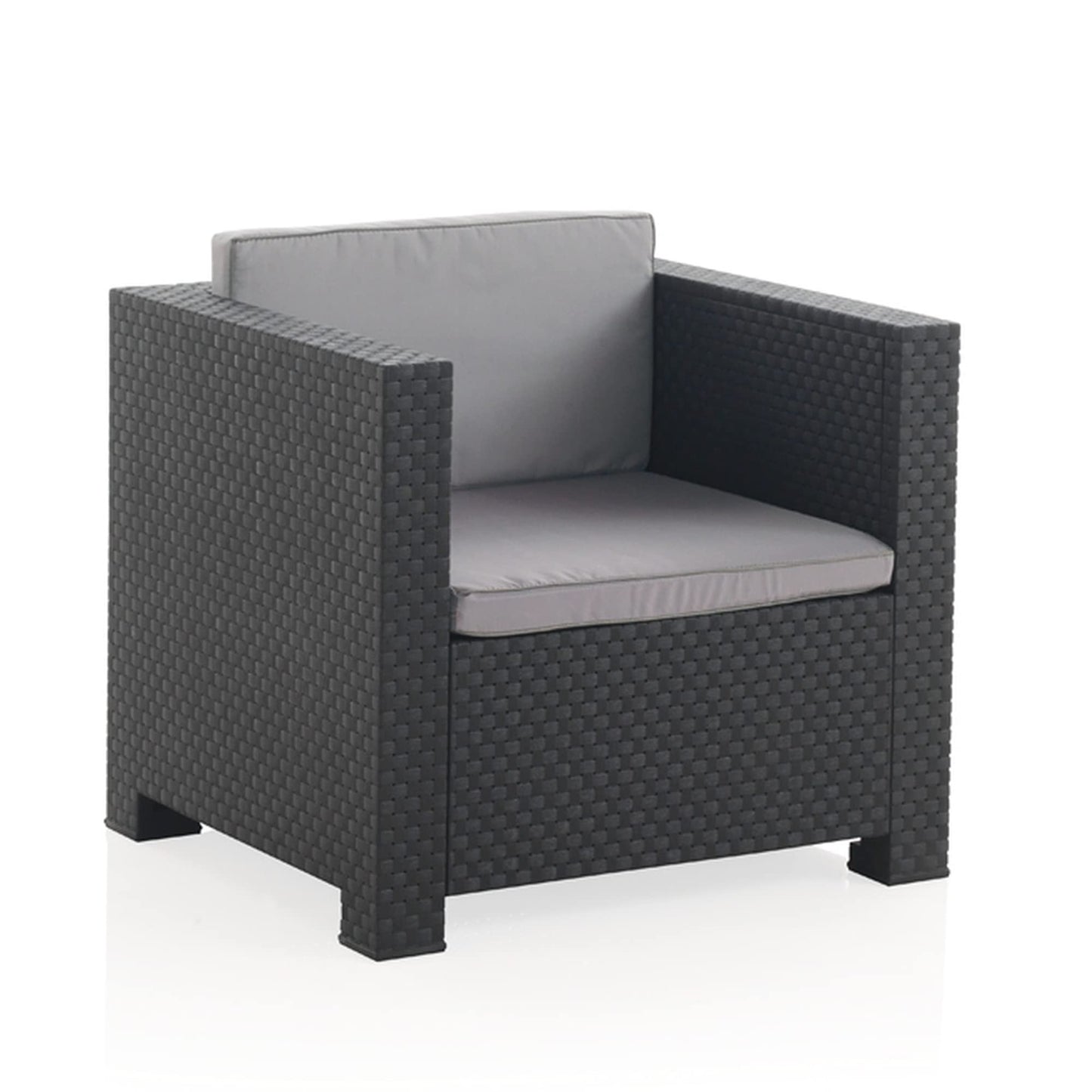 SP Berner Set Diva Tropea Grafito: Sofá 3P + 2 Sillones + Mesa, Reciclado