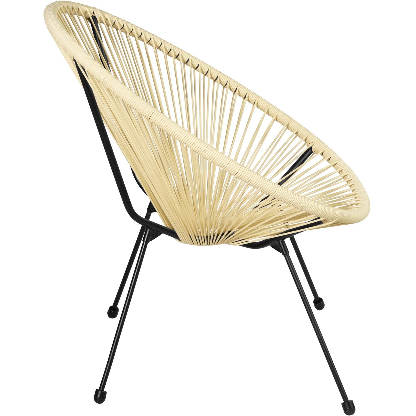 Tectake Set Acapulco Acero: 2 Sillas + Mesa Cristal, Beige, Interior/Exterior