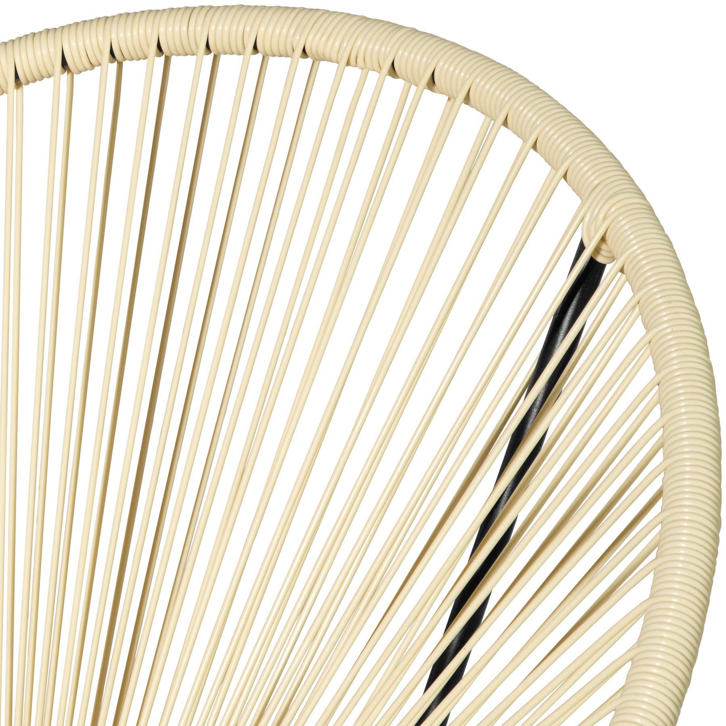 Tectake Set Acapulco Acero: 2 Sillas + Mesa Cristal, Beige, Interior/Exterior