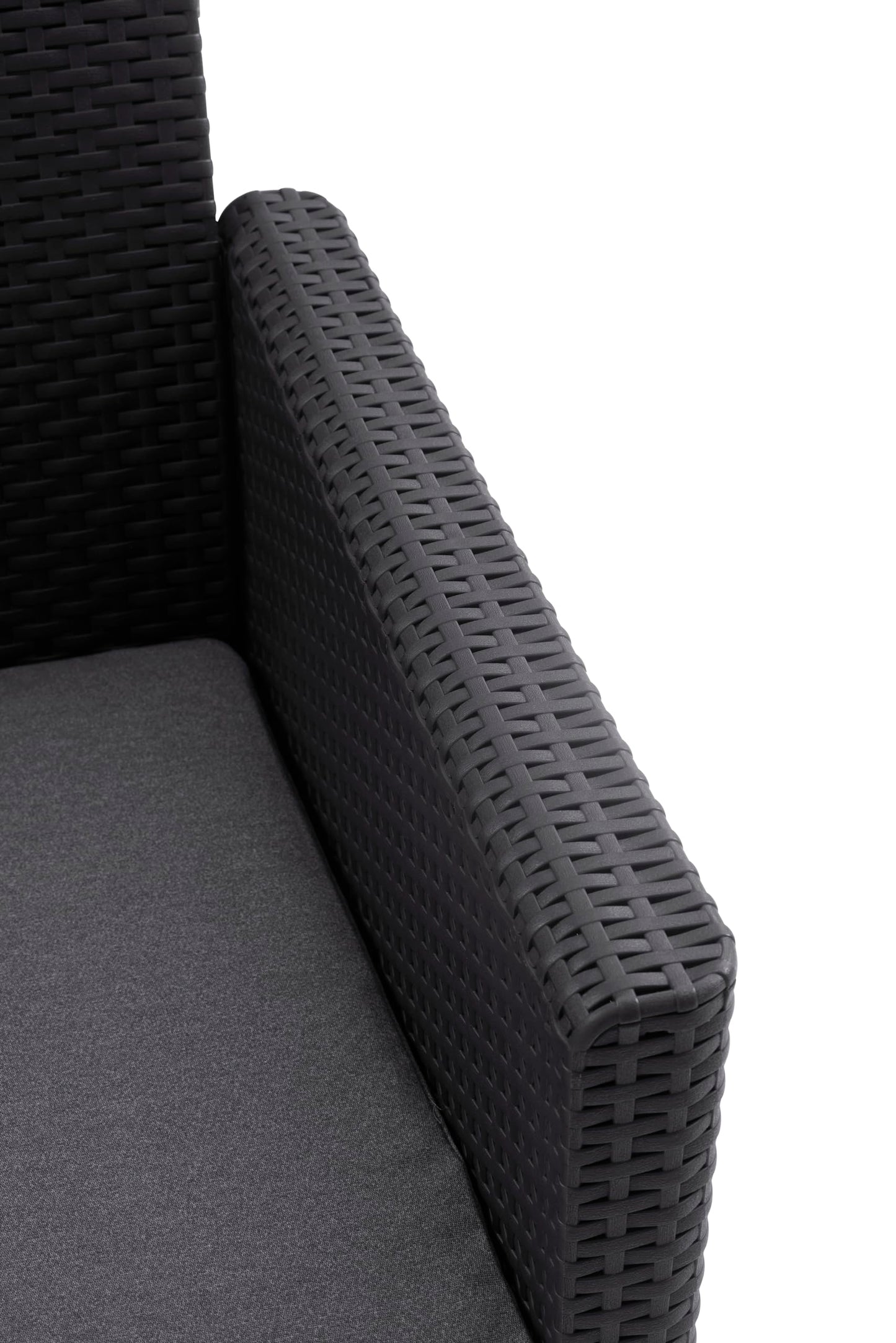 Keter Nora Set Jardín 4 Plazas con Cojines + Mesa Almacenaje 35L, Grafito