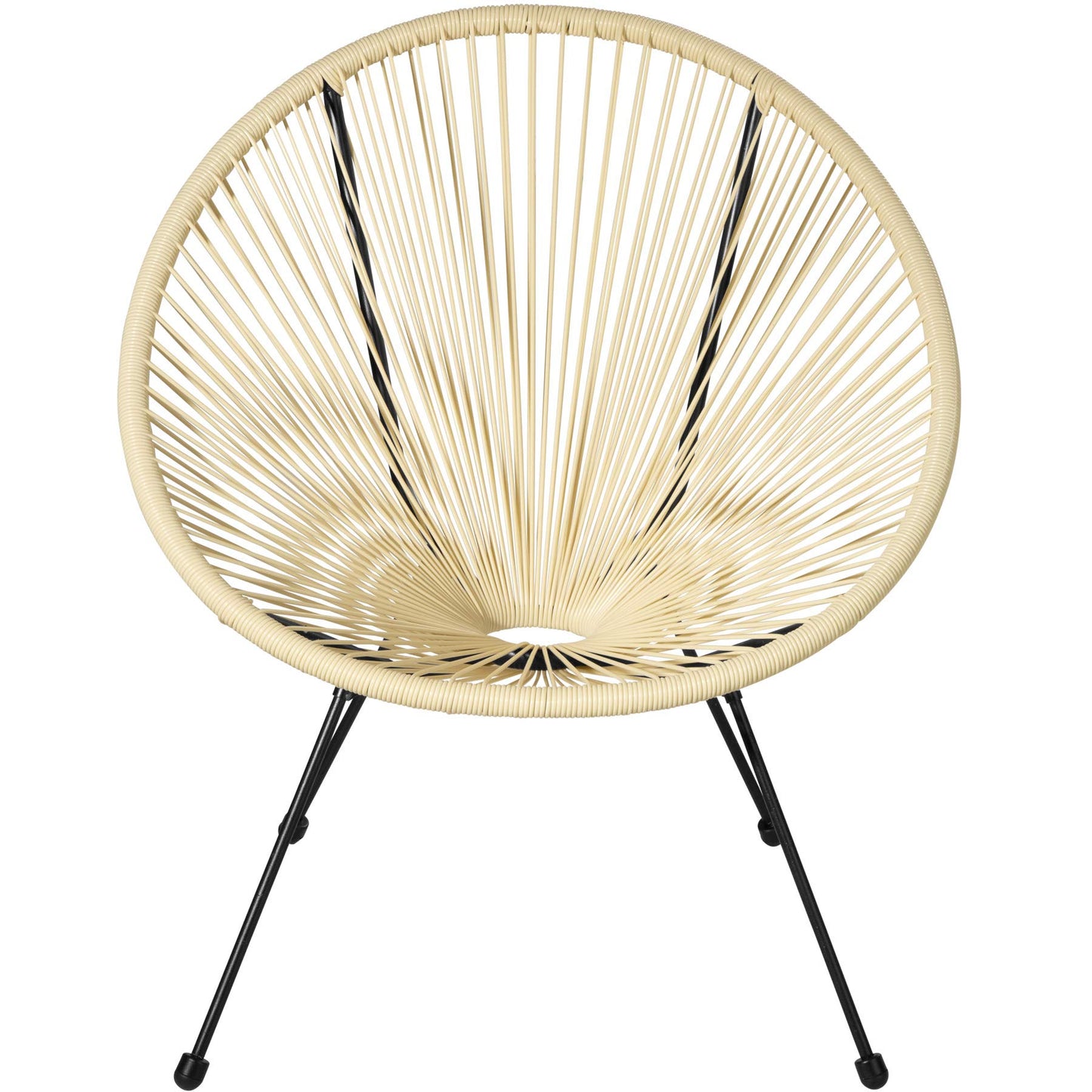 Tectake Set Acapulco Acero: 2 Sillas + Mesa Cristal, Beige, Interior/Exterior